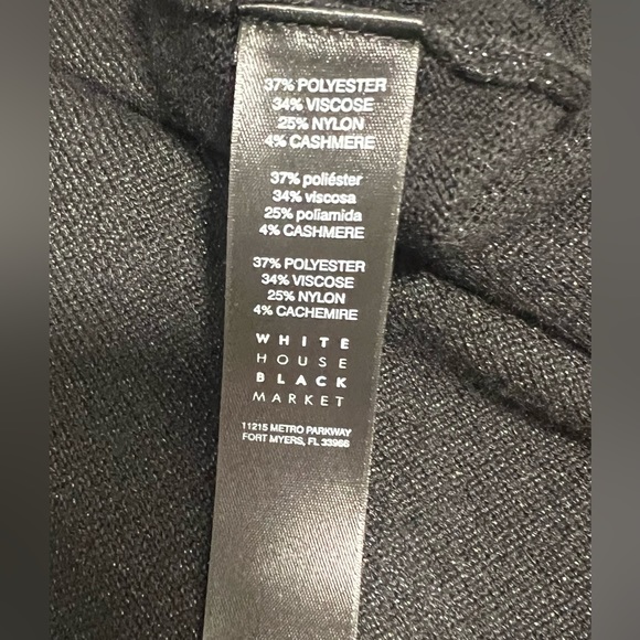 WHBM shimmery glittery black open front draped style cardigan sweater- Size M - Picture 7 of 7